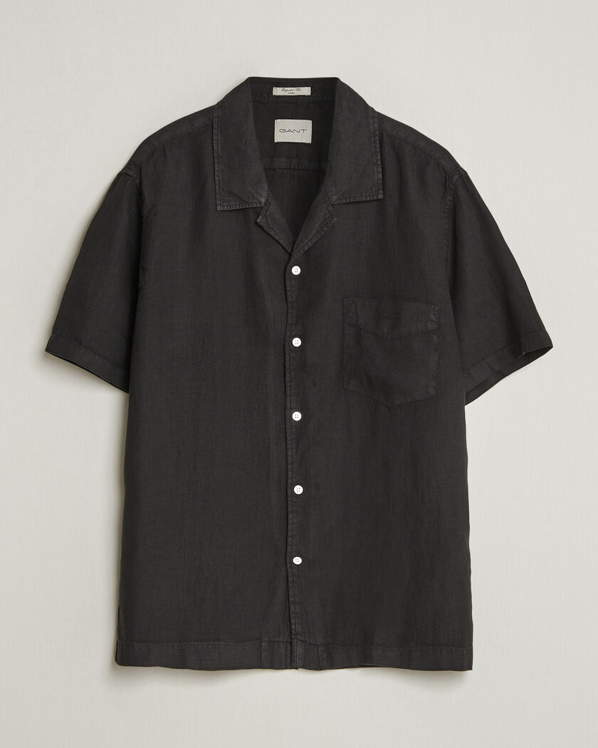 Gant Regular Fit Garment Dyed Resort Shirt Black – Musta