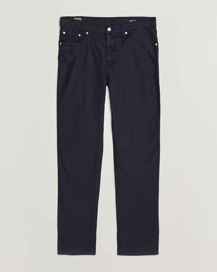 GANT Slim Fit Cotton/Linen 5-Pocket Pants Evening Blue – Sininen