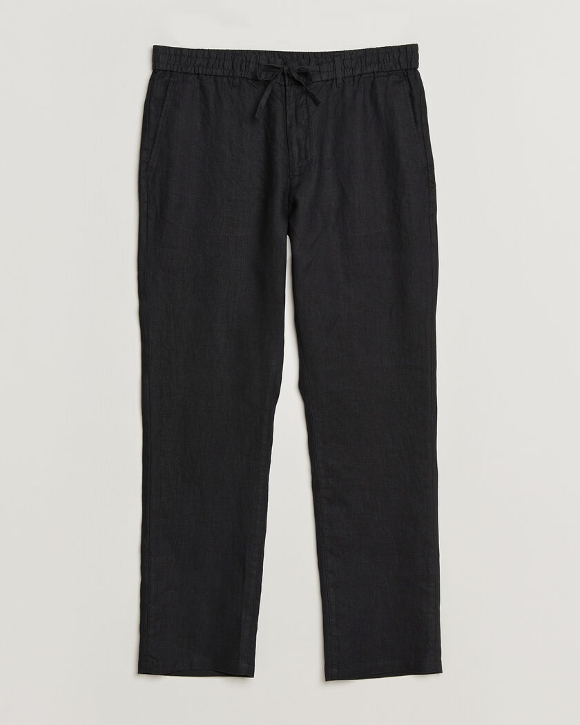 GANT Regular Fit Linen Drawstring Pants Black – Musta