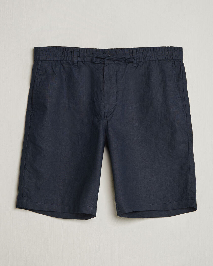 GANT Regular Fit Linen Drawstring Shorts Evening Blue – Sininen