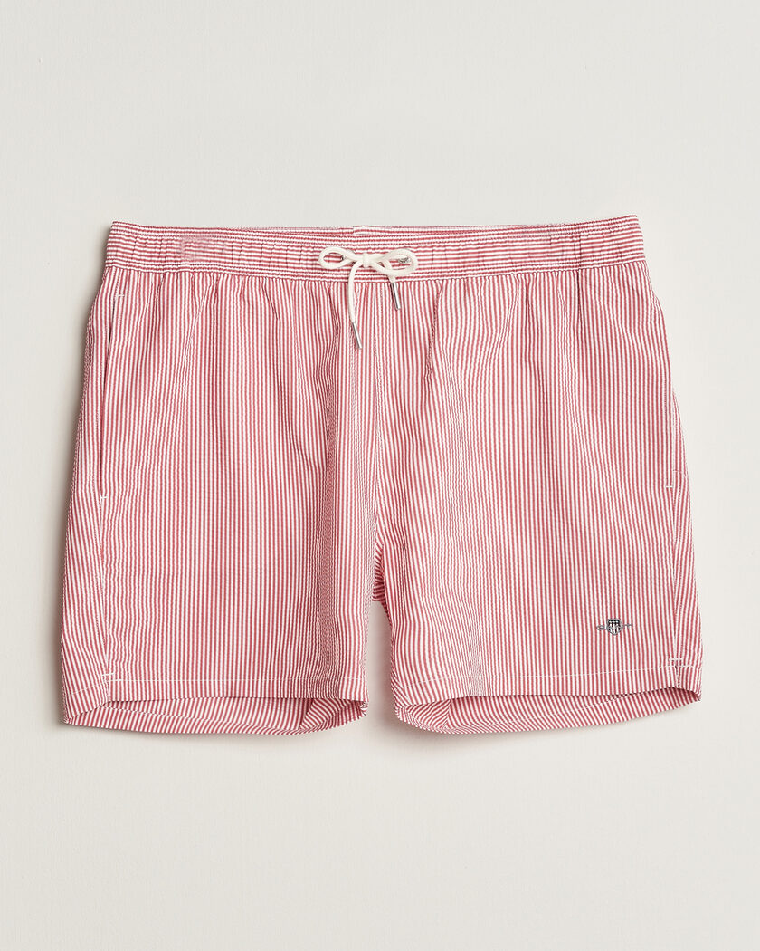 GANT Seersucker Striped Swimshorts Rose Red – Punainen