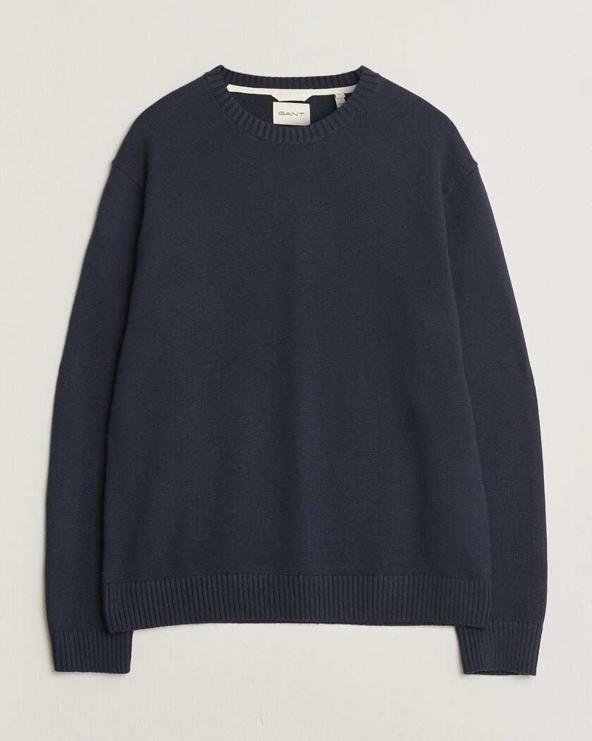 Gant Cotton/Cashmere Knitted Sweater Evening Blue – Sininen