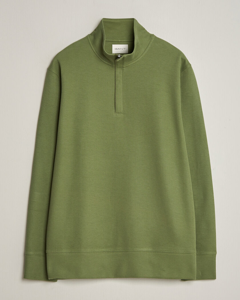 GANT Light Sacker Rib Half Zip Dry Herb Green – Vihreä