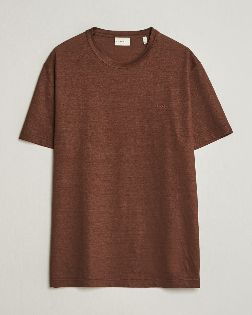 Gant Linen T-Shirt Mahogany Brown – Ruskea