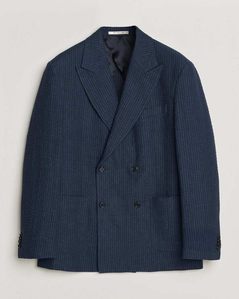 Gant Linen Indigo Seersucker Blazer Bid Blue – Sininen