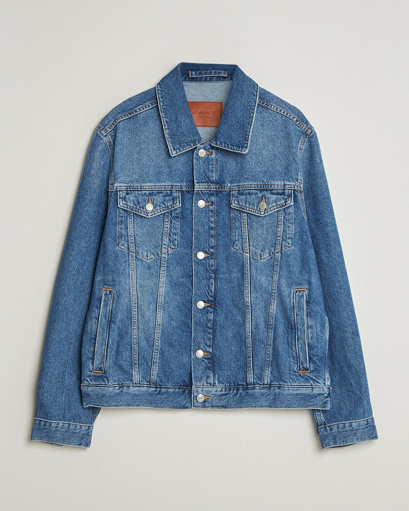 GANT Denim Trucker Jacket Mid Blue – Sininen