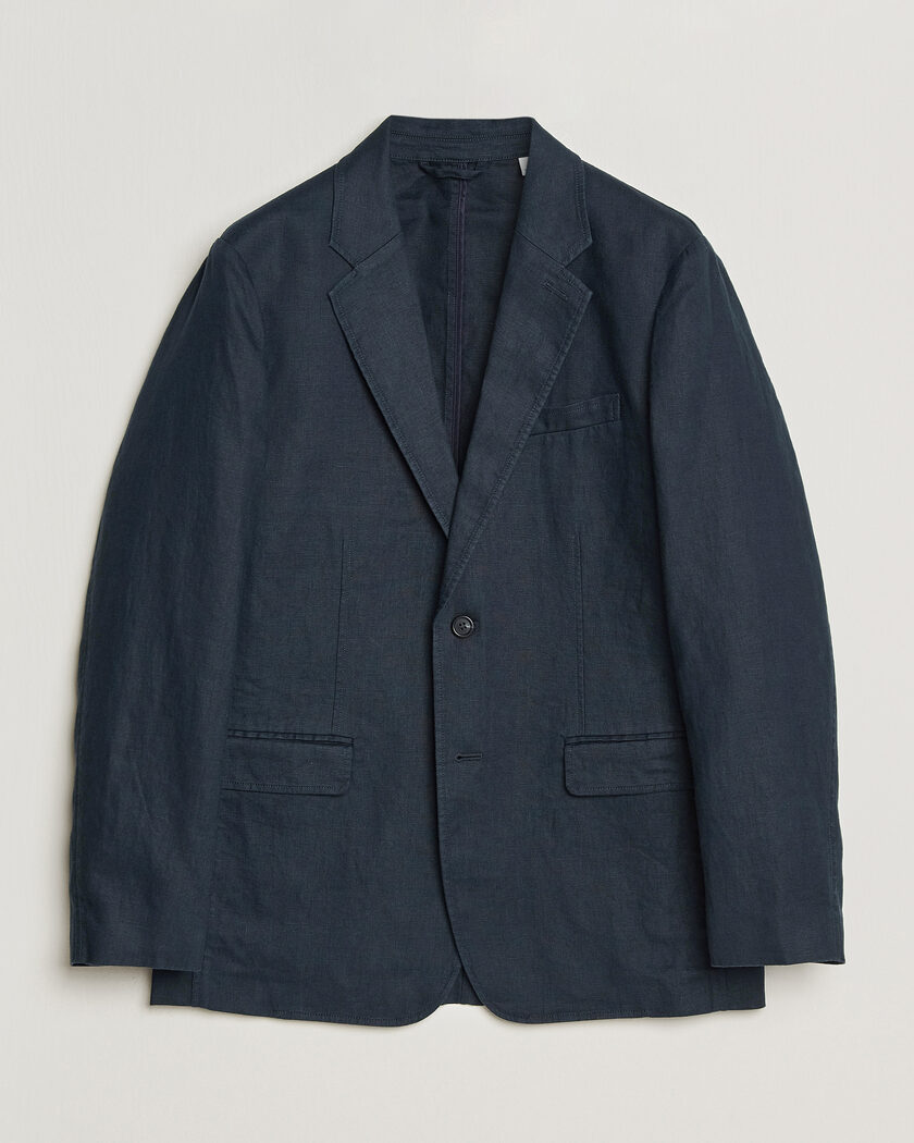 GANT Garment Dyed Linen Blazer Evening Blue – Sininen