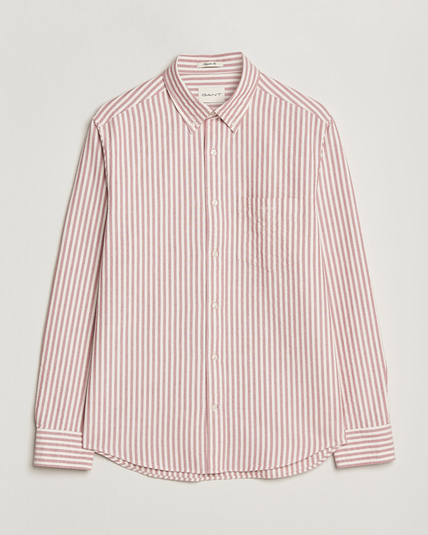 Gant Regular Fit Textured Striped Shirt Rose Red – Punainen