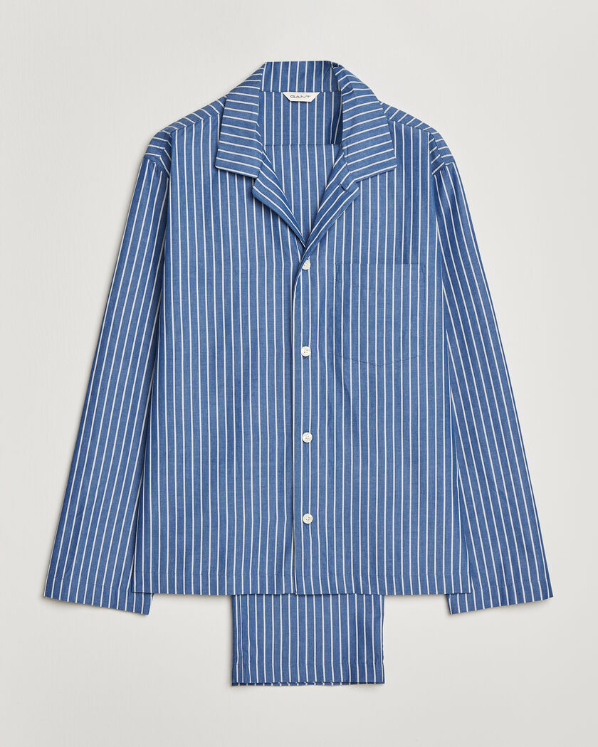 GANT Striped Poplin Pyjama Set Deep Cobalt – Sininen