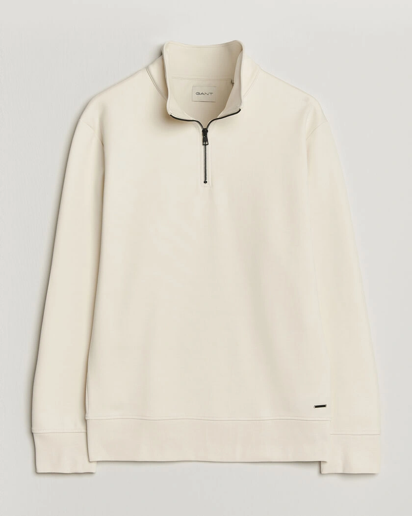GANT Interlock Half Zip Creamed White – Valkoinen