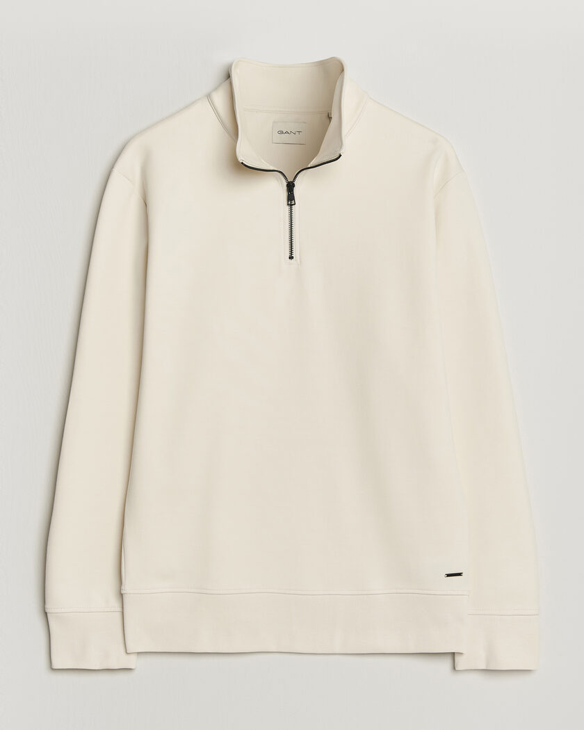 Gant Interlock Half Zip Creamed White – Valkoinen