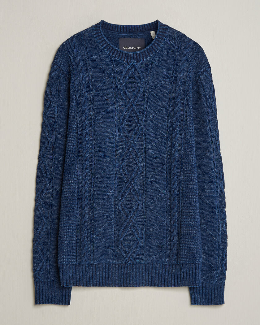 Gant Indigo Aran Knitted Sweater Rich Navy – Sininen