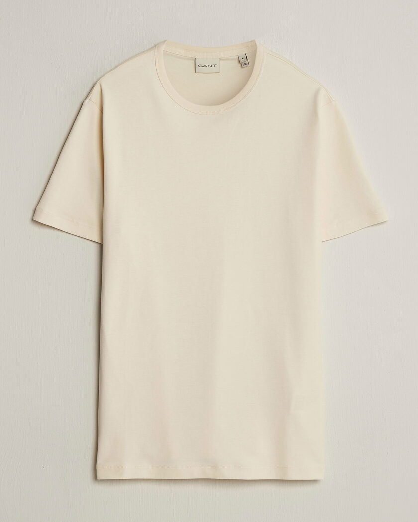 Gant Interlock Crew Neck T-Shirt Creamed White – Valkoinen