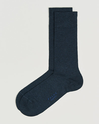 Falke Happy 2-Pack Cotton Socks Navy Melange – Sininen