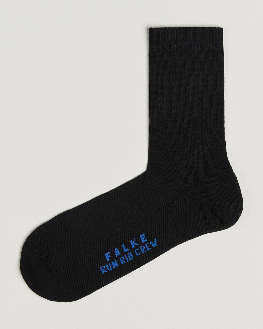 Falke Run Rib Crew Sock Black – Musta