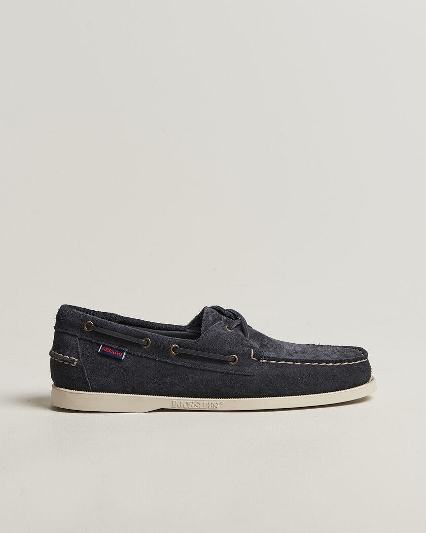 Sebago Docksides Suede Boat Shoe Blue Navy – Sininen