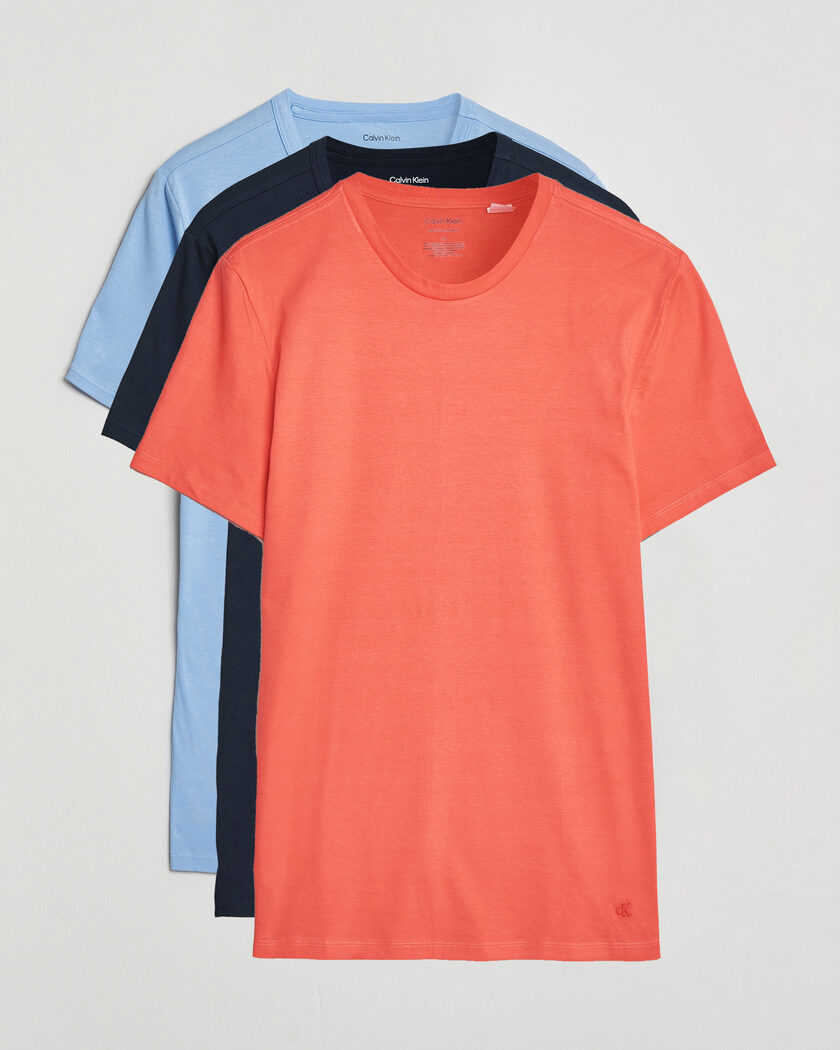 Calvin Klein 3-Pack Cotton Crew Neck T-Shirt Navy/Red/Blue – Monivärinen
