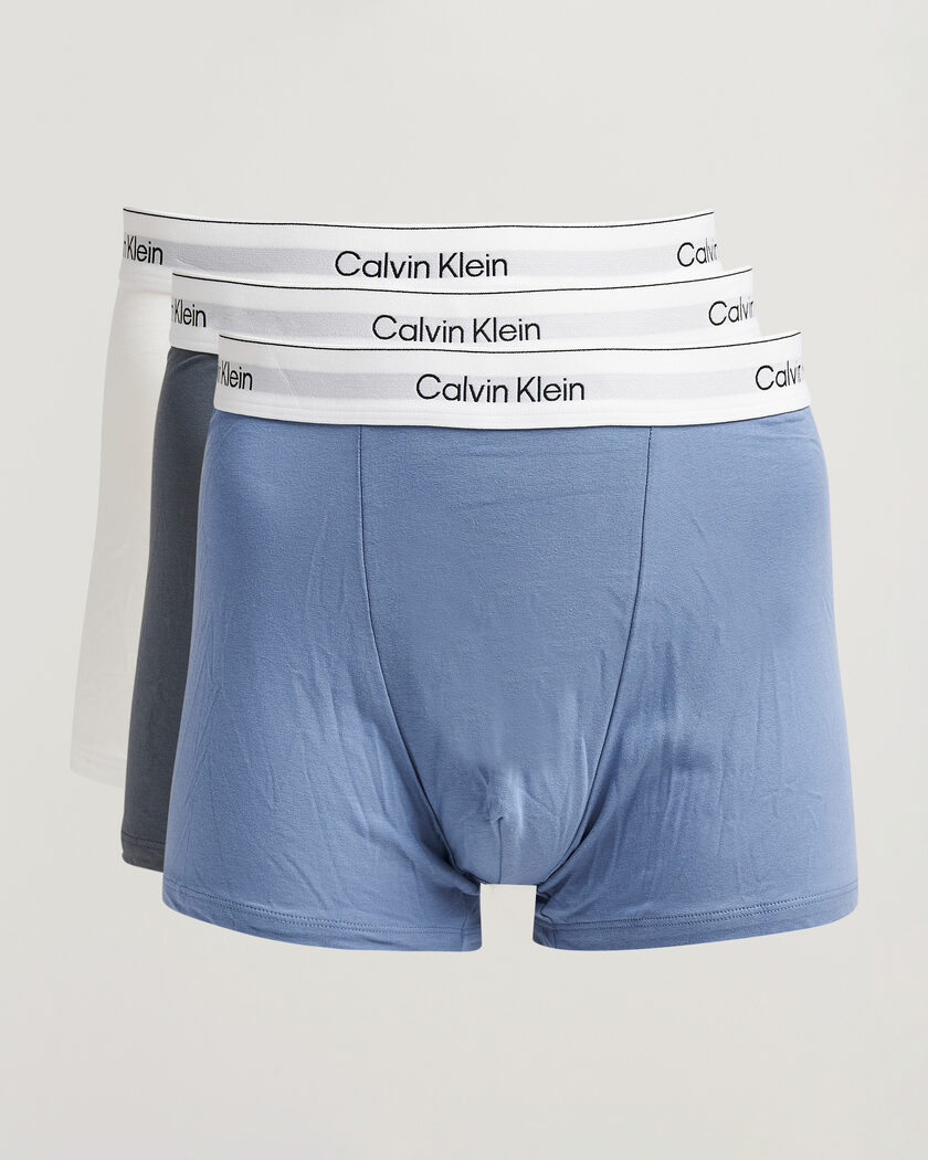 Calvin Klein 3-Pack Icon Cotton Stretch Relaxed Trunk Grey/Blue/White – Monivärinen