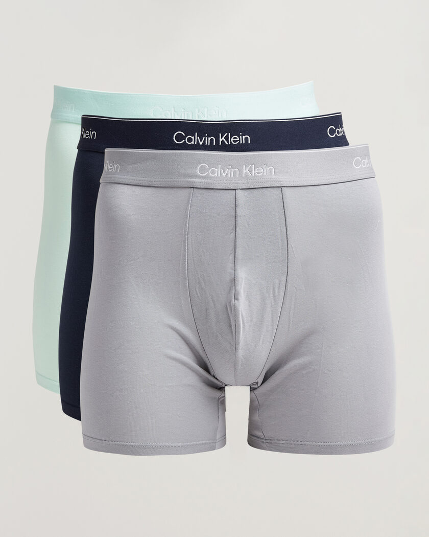 Calvin Klein 3-Pack Icon Cotton Stretch Boxer Brief Black/Grey/Green – Monivärinen