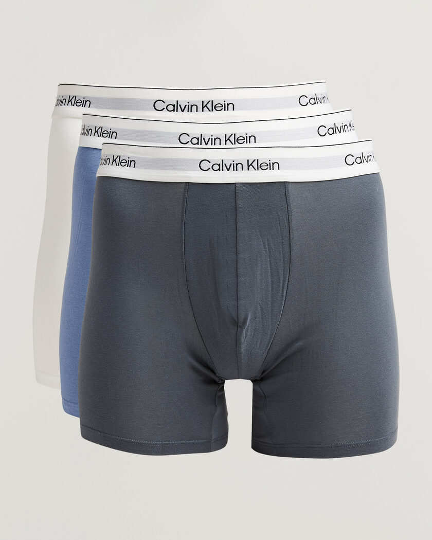 Calvin Klein 3-Pack Icon Cotton Stretch Boxer Brief Grey/Blue/White – Monivärinen
