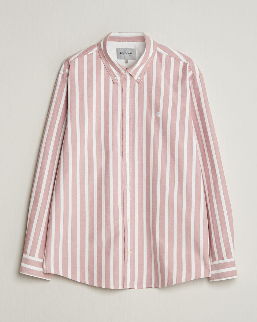 Carhartt WIP Deven Striped Oxford Shirt Oxide Red – Punainen