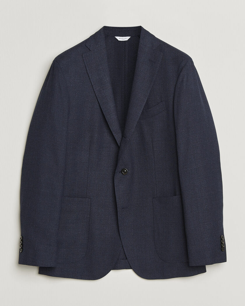 Boglioli K Jacket Wool Hopsack Blazer Dark Blue – Sininen