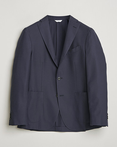 Boglioli K Jacket Loro Piana Cotton/Cashmere Blazer Navy – Sininen