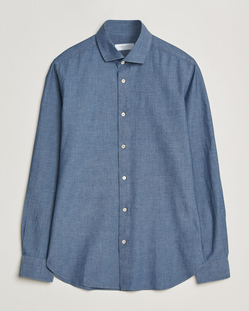 Boglioli Chambray Shirt Medium Blue – Sininen