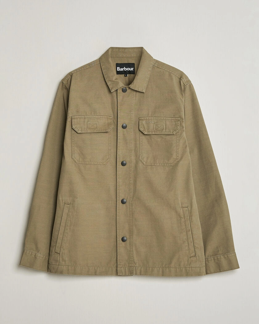 Barbour Lifestyle Draftmen Cotton Slub Overshirt Grey Olive – Vihreä