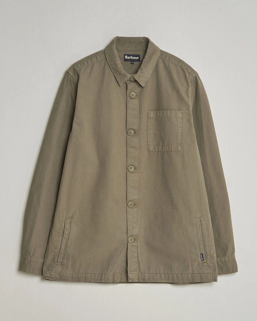 Barbour Lifestyle Washed Cotton Overshirt Smoky Olive – Vihreä