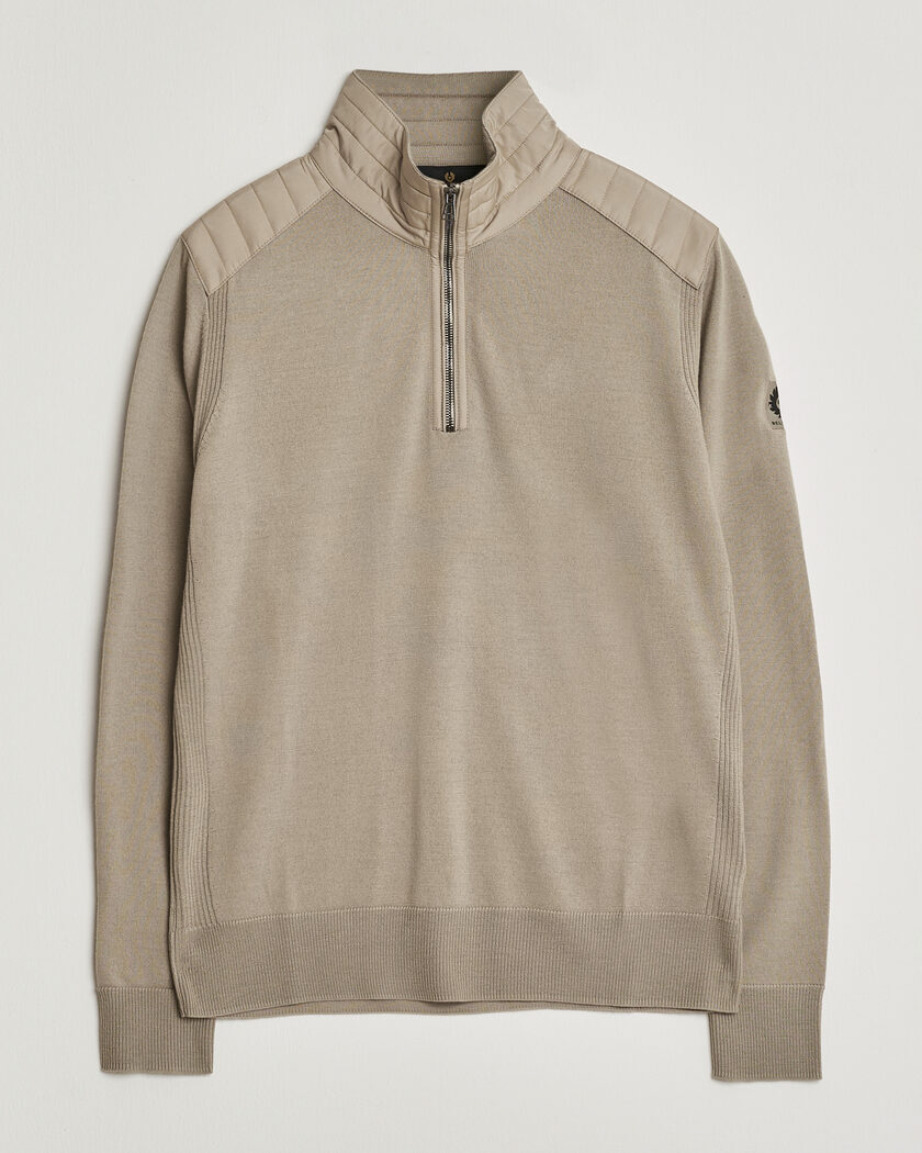 Belstaff Klimington Knitted Half Zip Dark Sand – Beige