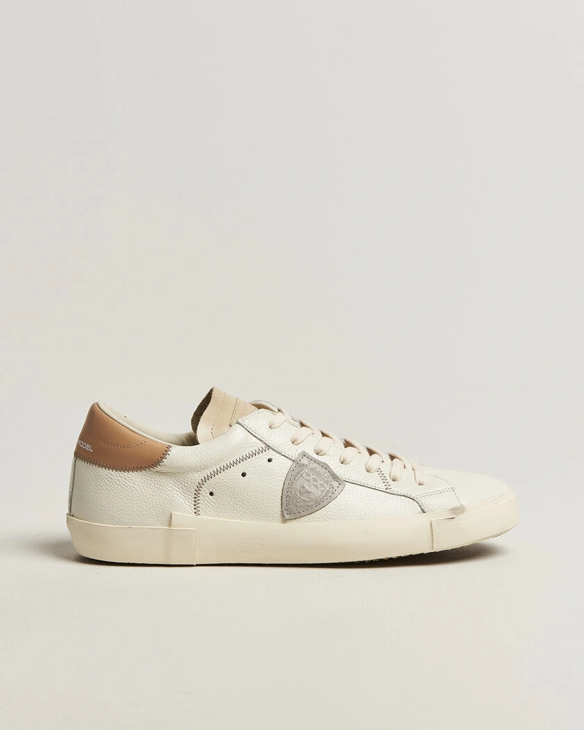Philippe Model PRSX Low Top Canvas Mix Sneaker White/Beige – Valkoinen