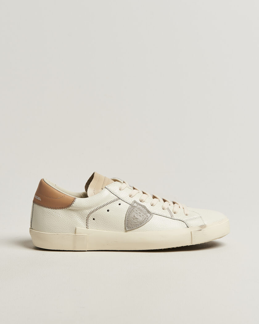 Philippe Model PRSX Low Top Canvas Mix Sneaker White/Beige – Valkoinen