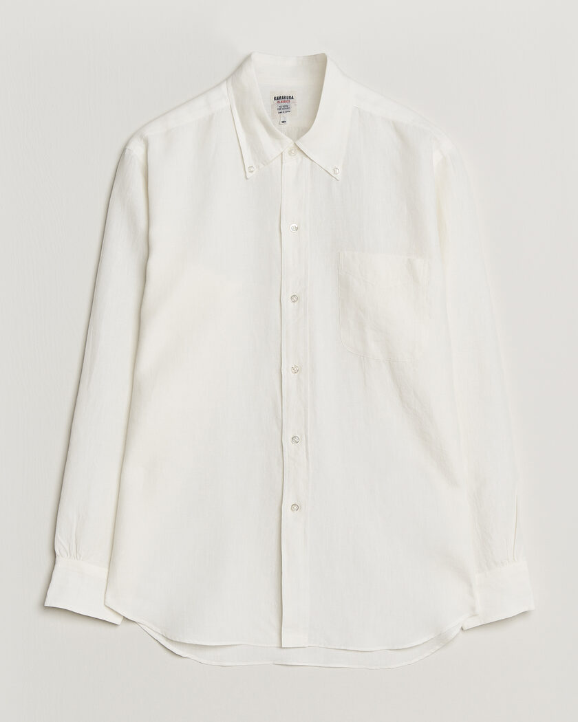 Kamakura Shirts Linen Ametora Shirt White – Valkoinen