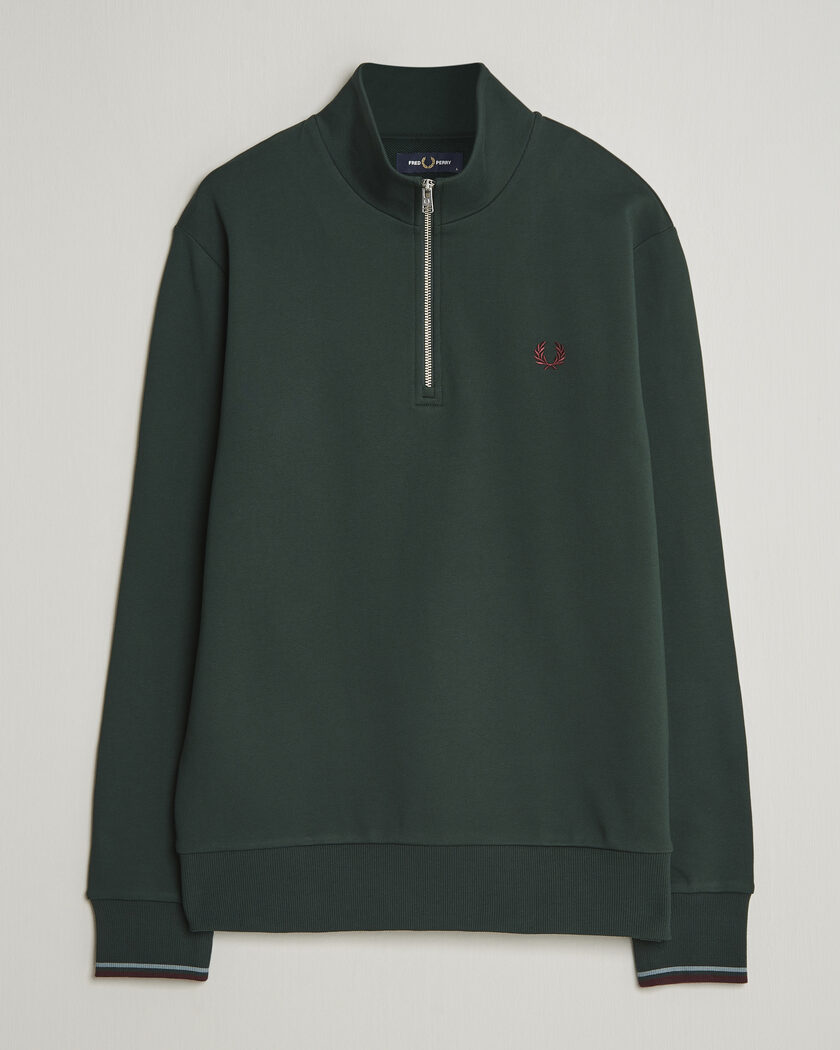 Fred Perry Half Zip Sweatshirt Grassroots Green – Vihreä
