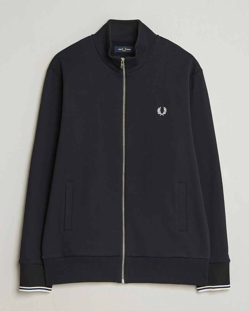 Fred Perry Full Zip Sweatshirt Black – Musta
