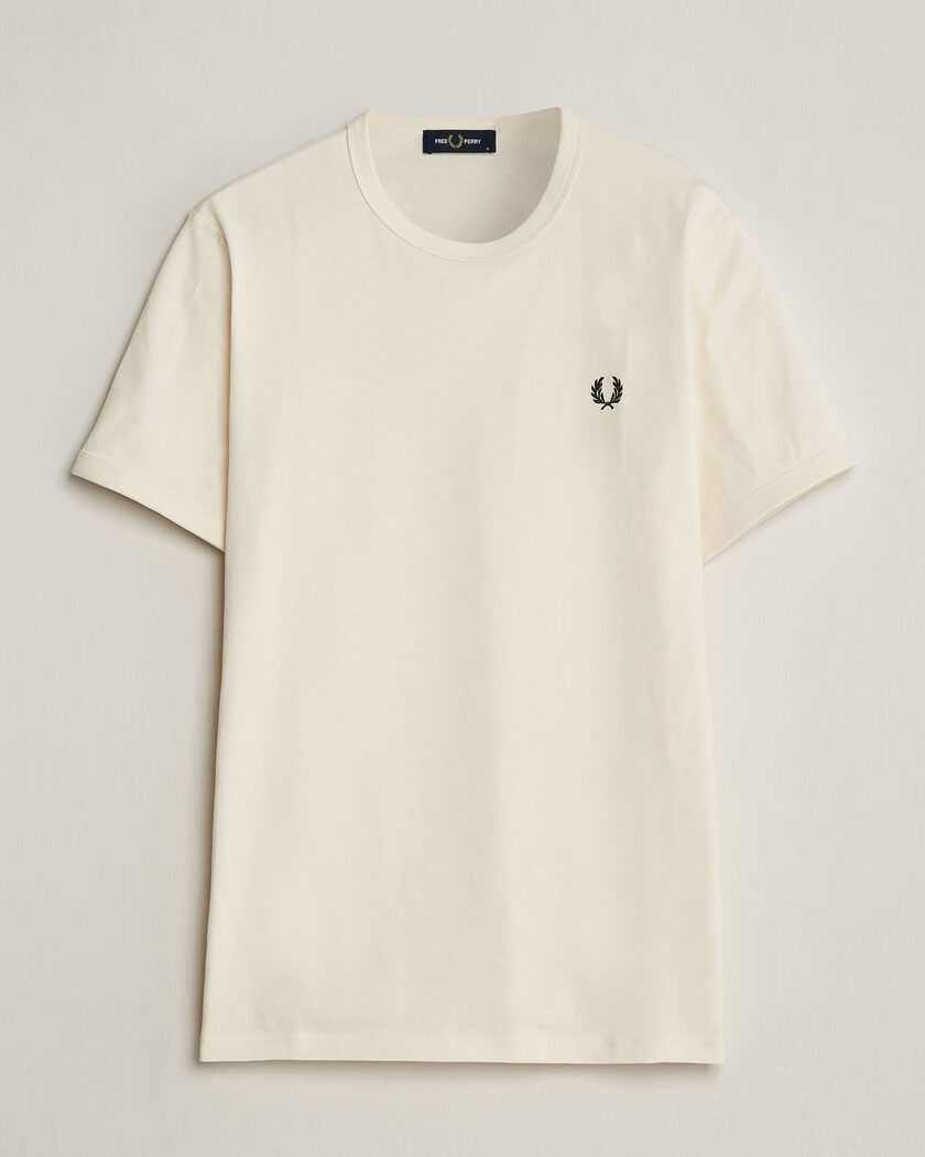 Fred Perry Ringer T-Shirt Ecru – Valkoinen