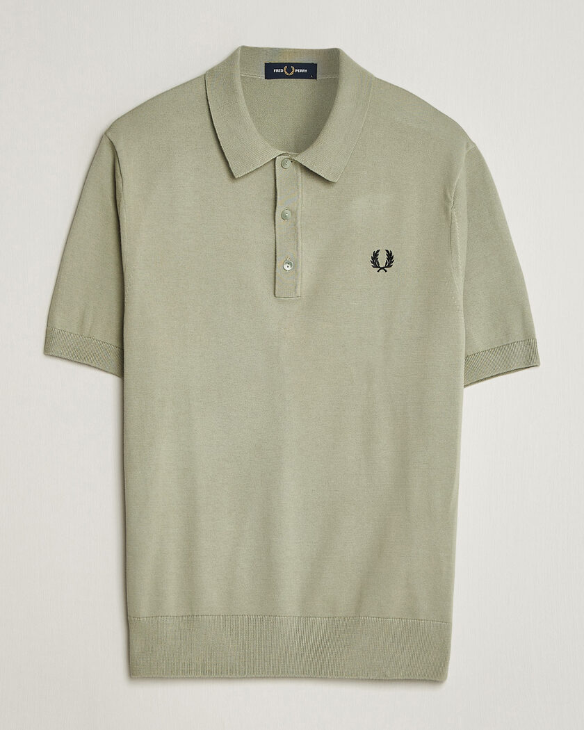 Fred Perry Cotton Knitted Polo Seagrass Green – Vihreä