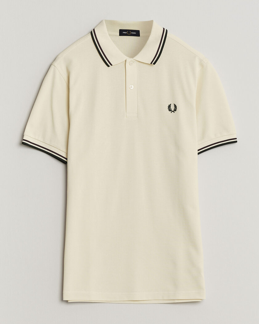 Fred Perry Twin Tipped Polo Shirt Ecru – Valkoinen