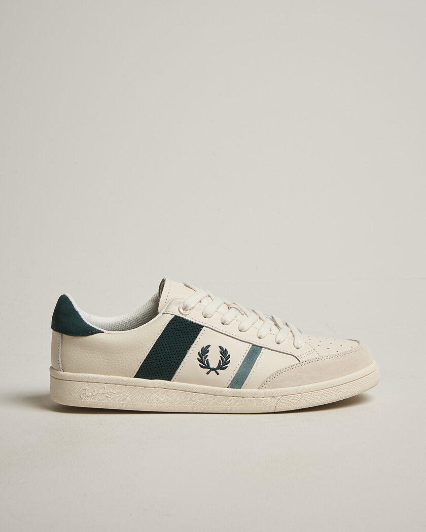 Fred Perry B725 Leather/Suede Sneaker Ecru – Valkoinen