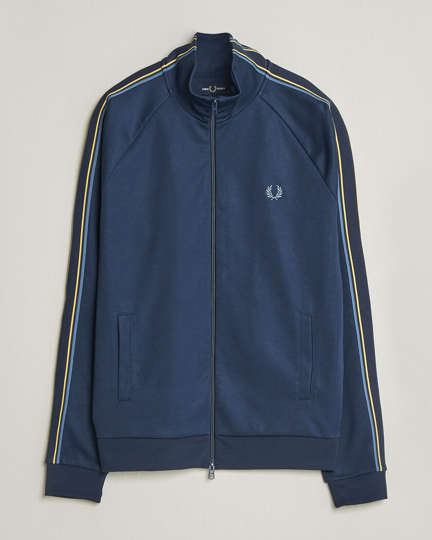 Fred Perry Tramline Taped Track Jacket Tennis Blue – Sininen