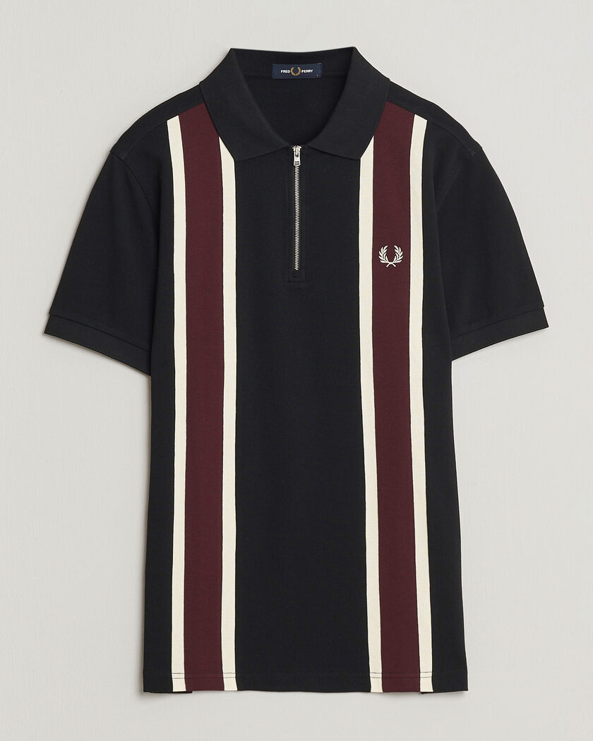 Fred Perry Tramline Half Zip Polo Black – Monivärinen