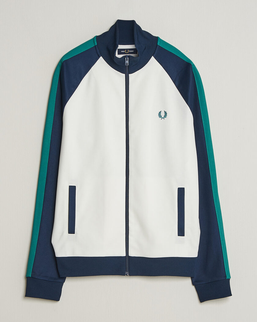 Fred Perry Contrast Sleeve Track Jacket Snow White – Monivärinen