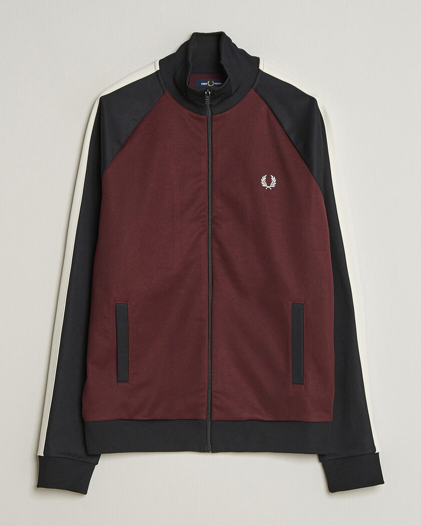 Fred Perry Contrast Sleeve Track Jacket Oxblood – Monivärinen