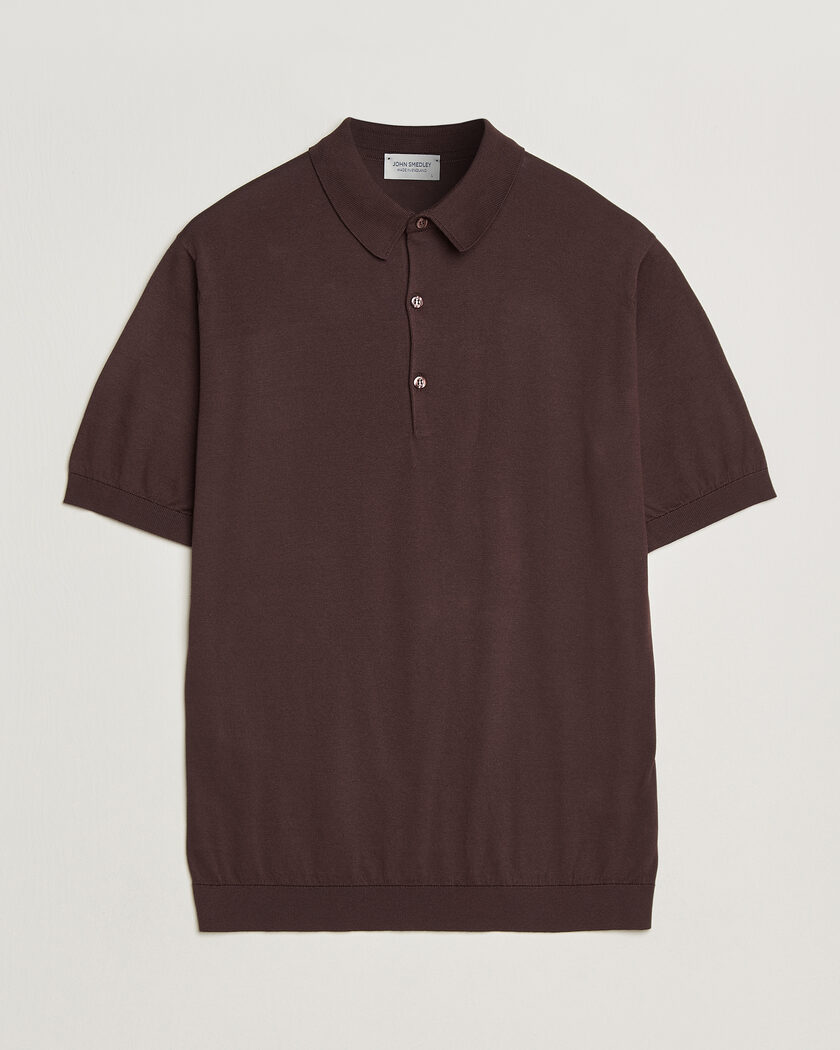 John Smedley Adrian Slim Fit Sea Island Cotton Polo Raisin Brown – Ruskea