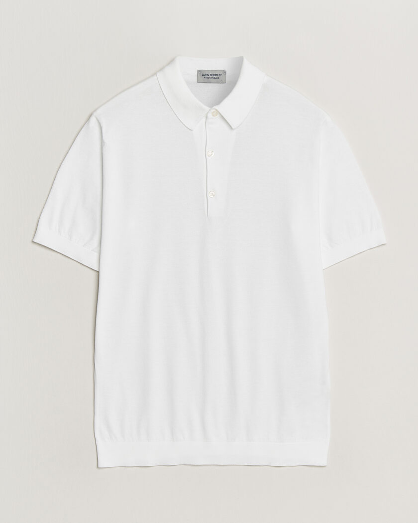 John Smedley Adrian Slim Fit Sea Island Cotton Polo White – Valkoinen