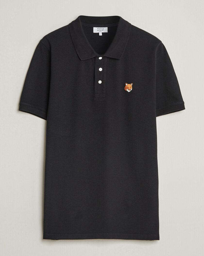 Maison Kitsuné Fox Head Polo Black – Musta