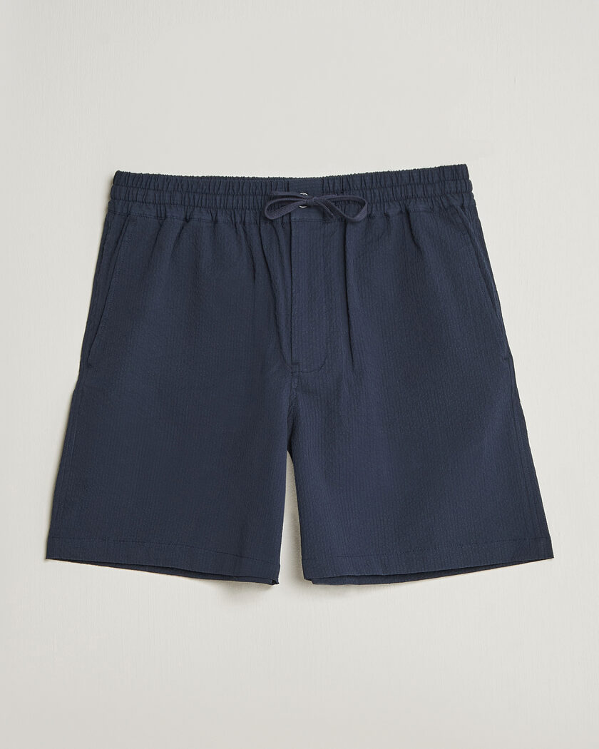 Maison Kitsuné Seersucker Drawstring Shorts Navy – Sininen