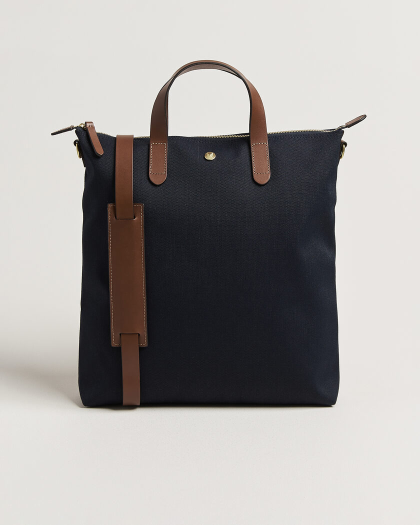 Mismo M/S Canvas Shopper Deep Sea Blue/Cuoio – Sininen