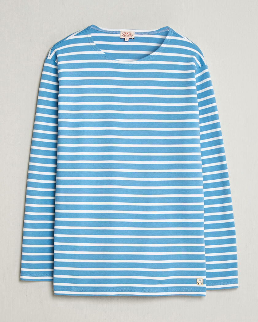 Armor-lux Houat Héritage Stripe Long Sleeve T-Shirt Waterfall/Blanc – Monivärinen